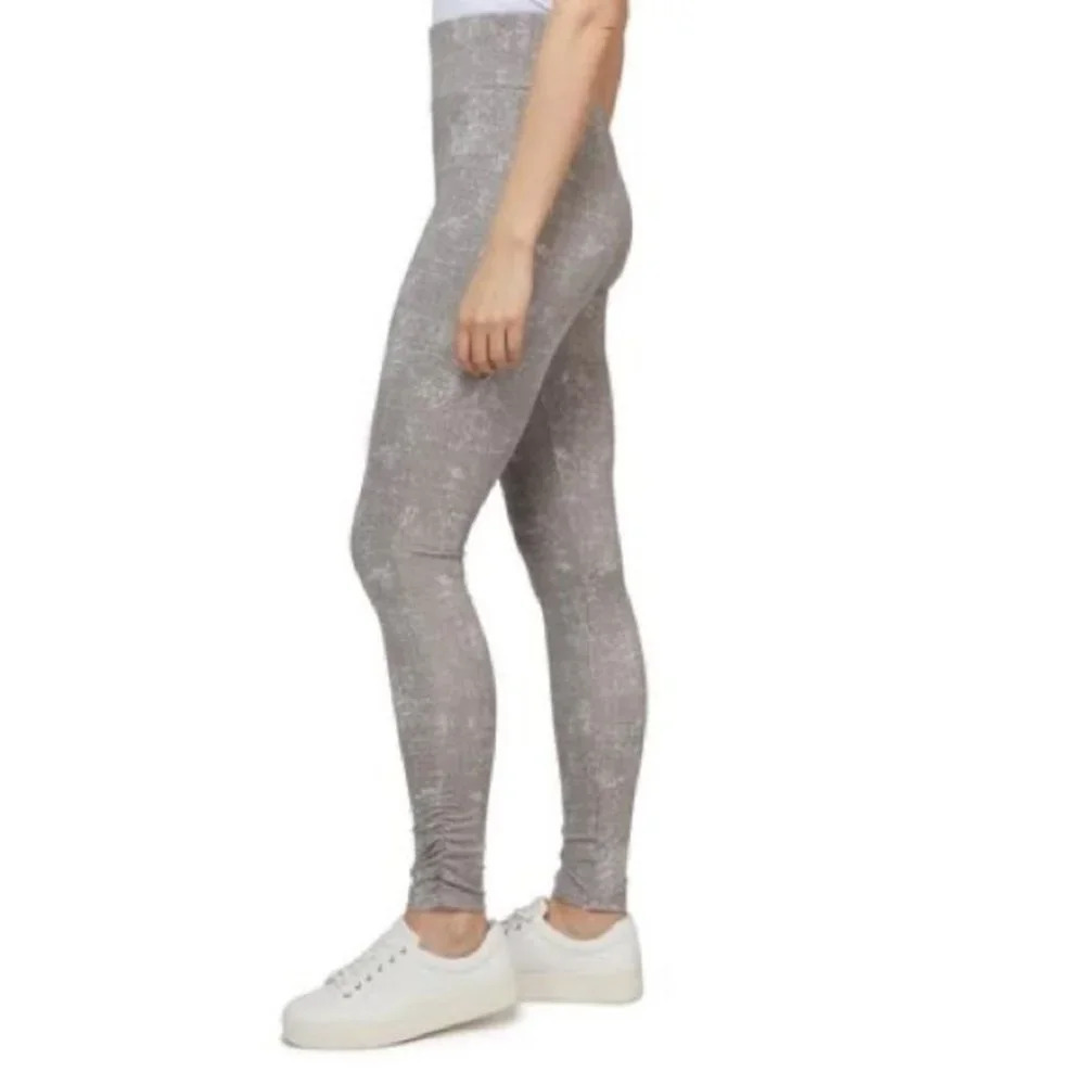 Mexx Women's Leggings Washed Tie Dye Ruched Grey High Rise  Waist Size Medium